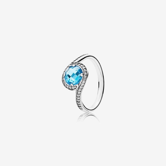 Pandora Jewelry - Radiant Embellishment Ring-Sky Blue